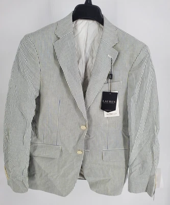 Lauren Ralph Lauren Blazer Mens 38 S Seersucker Striped Jacket Classic Suit Coat - Image 1 of 4