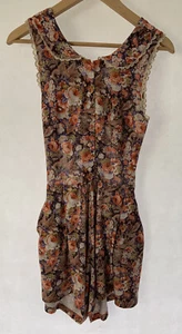Topshop Women's Floral Tie Back Playsuit Size 10 - Picture 1 of 12