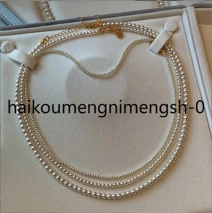 Certified Natural 2-3mm AAA White Akoya Pearl Round Beads Necklace 18" - Imagen 1 de 12