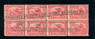 US Stamp #549 Pilgrim Tercentenary 2c - Block of 8 - St Louis, MO Cancel - Image 1 of 2