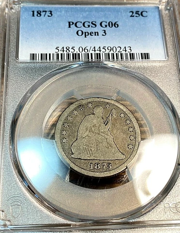 1873 No Arrows Seated Liberty Quarter PCGS G6 SAFERSHIP, Best Price Ebay CHN Cover