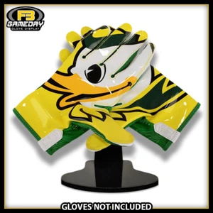 Football Receiver Gloves Display w/ Stand for Oregon Ducks Gloves! PAC 12 - Picture 1 of 11