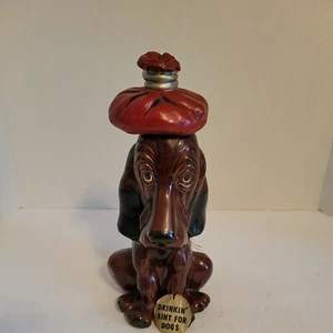  Vintage Hungover Dog Decanter "DRINKN’ AINT FOR DOGS" Figurine, Decor 9" Tall - Picture 1 of 11