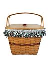 Longerberger Weaved Basket With Handles Lid, Fabric & Plastic Protecter Included
