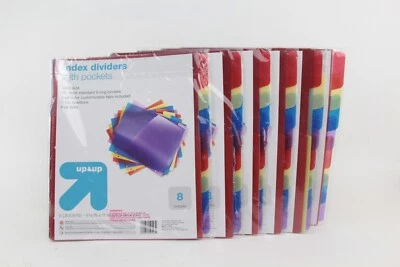 8-Tab Index Dividers with Pockets for 3-Ring Binder (Lot of 6, total 48 Dividers - Image 1 of 3