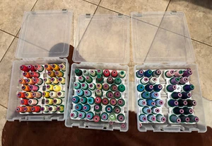 114 spools of Isacord Machine Embroidery Thread 1000m cones trays storage boxes - Picture 1 of 4