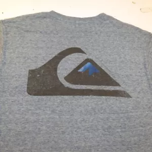 QUIKSILVER BEACH SURF SURFBOARD SURFER TEE T SHIRT Mens L Blue 50/50 - Picture 1 of 5