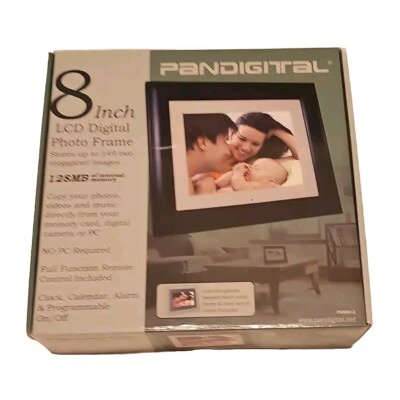 Brand NIB, Pandigital LCD Digital Black Photo Frame Wood Frame 8" 128MB PAN80-2. - Image 1 of 4