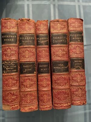 DICKENS’S WORKS 1890/91 Set Of 5 AMERICAN NOTES / CHRISTMAS STORIES 1st Edition - Image 1 of 4