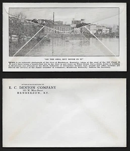Fotografía auténtica PH1L en contraportada 1937 inundación en el Ohio Henderson + Advt. - Imagen 1 de 1