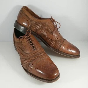 Allen Edmonds Strand Weave Port Washington Woven Cap Toe Oxford Men Size 10 A - Picture 1 of 10