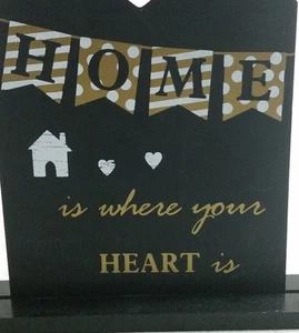 Brand New Home Sign Home is Where Your Heart is plaque with Stand Fast Shipping - Picture 1 of 2