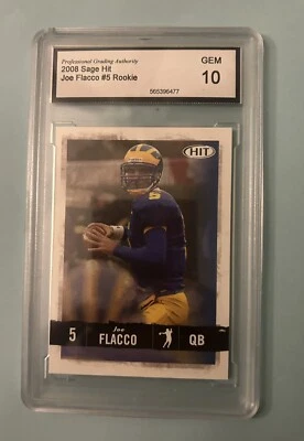 Tarjeta de novato Joe Flacco 2008 Sage Hit #5 ..10 gema MT🔥 Foto 1 de 2