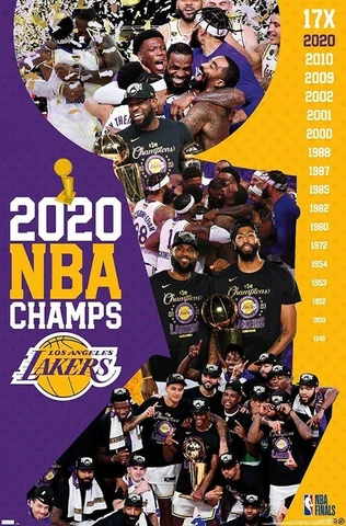 Los Angeles Lakers 2020 NBA Championship CELEBRATION Commemorative 22x34 POSTER Cover