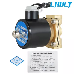 Elettrovalvola elettrica LABLT 12V DC 1/2" NPT ottone acqua aria gas Viton NC - Foto 1 di 9