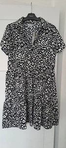 Brand New Animal Print Black Shirt Dress From Red Herring Size 12 - Picture 1 of 3