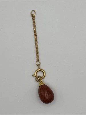 Joan Rivers Faberge Egg Sparkling Terracotta Brown Charm Pendant with Extender - Image 1 of 4