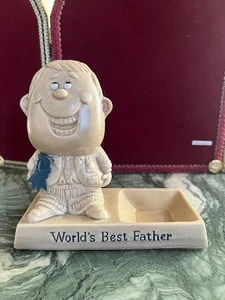 Vintage R&W Berries Co's. Figurine "WORLD BEST FATHER" 1971 USA - Picture 1 of 12