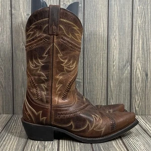 Laredo Jag Snip Toe Men Western Cowboy Boots Sz 10 EW 68425 Farm Ranch Horse - Picture 1 of 10