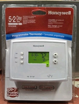 Honeywell Programmable Thermostat RTH2300B1038 5-2 Day White NIP #1 Choice New - Image 1 of 3