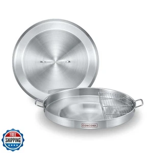 CONCORD Stainless Steel 3 Piece 22" Comal Cookware Set. Comales Discada Set - Zdjęcie 1 z 5