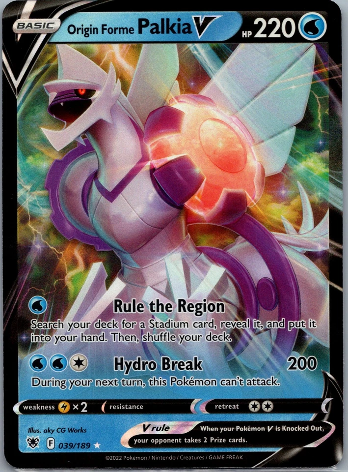 SWSH10: Astral Radiance #039/189 Origin Forme Palkia V - Image 1 of 2