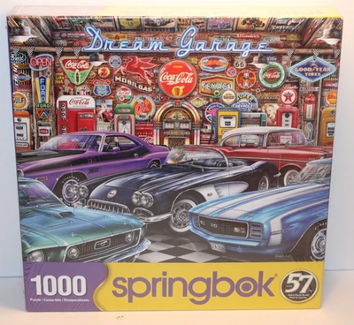 SPRINGBOK PUZZLE DREAM GARAGE 1000 PIECES 24 x 30 NEW SEALED 2020 - Image 1 of 3