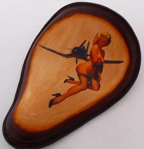 Pinup Tattoo Motorcycle Seat Harley Sportster Chopper - Picture 1 of 1