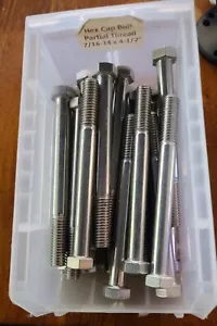 Stainless Steel Hex Cap Screw Bolt Partial Thread 7/16-14 x 4-1/2" 25/PCS - Picture 1 of 1