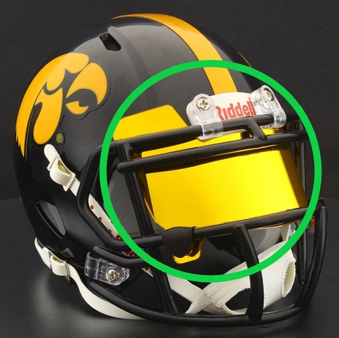 EYE SHIELD / VISOR  ONLY! for IOWA HAWKEYES Mini Football Helmet Cover