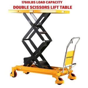 APOLLOLIFT 1760lbs Hydraulic Heavy Duty Double Scissors Lift Table Cart Trolley - Picture 1 of 9