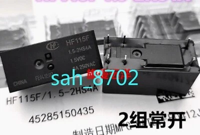 1 PCS NEW HF HF115F 1.5-2HS4A Relay 1.5V 1.5VDC 8A 6-pin - Image 1 of 2