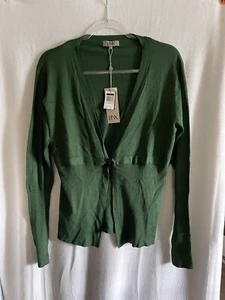 BNX Cardigan Donna L Verde Maglia Top Chiusura a Scatto - Foto 1 di 7