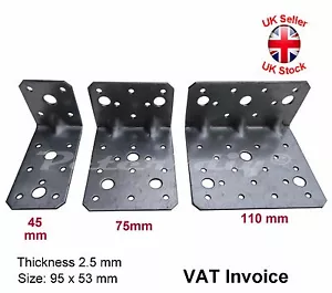 ANGLE BRACKET Heavy Duty 2.5mm Galvanised Corner Brace Timber Mending - Picture 1 of 1
