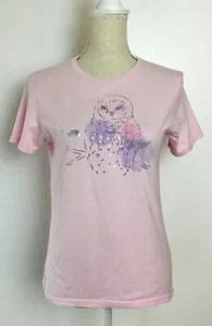 The North Face Girl's T-shirt Owl Bird Pink Short Sleeve Size YL  - Picture 1 of 5