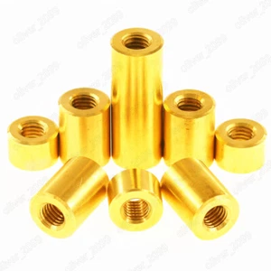 Fine Thread Brass Lengthen Round Nuts Standoff Spacer Pillar M10 M12 - Picture 1 of 5