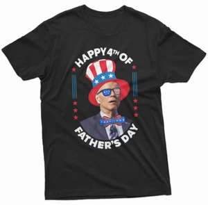 Funny 4th Of July Shirt Happy 4th Of Father's Day Shirt Funny Anti Biden TShirt - Picture 1 of 1