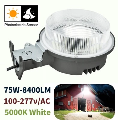 Iluminación LED de seguridad vial para exteriores de granero patio luces de anochecer a amanecer 75 vatios 5000K Foto 1 de 4