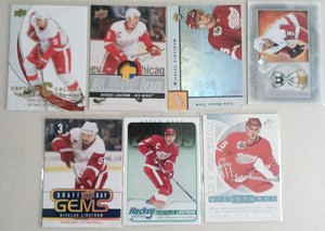 NICKLAS LIDSTROM INSERT LOT  7 CARDS RED WINGS