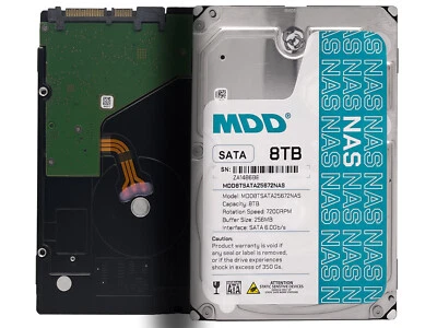 MDD 8TB 7200RPM 256MB Cache SATA 6.0Gb/s 3.5" NAS Hard Drive - 3 Year Warranty - Image 1 of 4