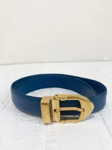 Authentic Louis Vuitton Epi Saint Tulle Classic Belt Leather Blue Hardware Gold - Picture 1 of 11