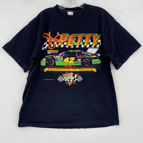 VTG Richard Petty Nascar Shirt Mens XL Graphic Mellow Yellow 90s Single Stitch Cover