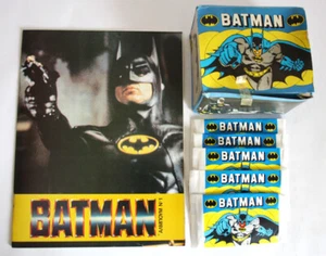 ULTRA RARE BATMAN 1989 EMPTY STICKER ALBUM + FULL BOX WITH 100 PACKS GREEK NEW ! - Picture 1 of 1