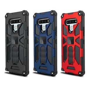 For LG Stylo 6 Case Stand Full Body Armor Cover Kickstand with Tempered Glass - Picture 1 of 34