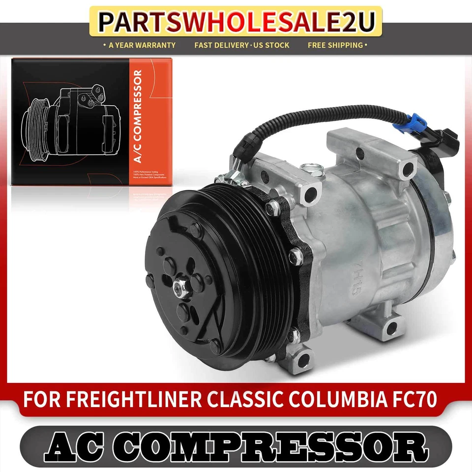A/C Compressor w/ 6-Groove for Freightliner Century Class Classic Columbia FL50 - Image 1 of 4