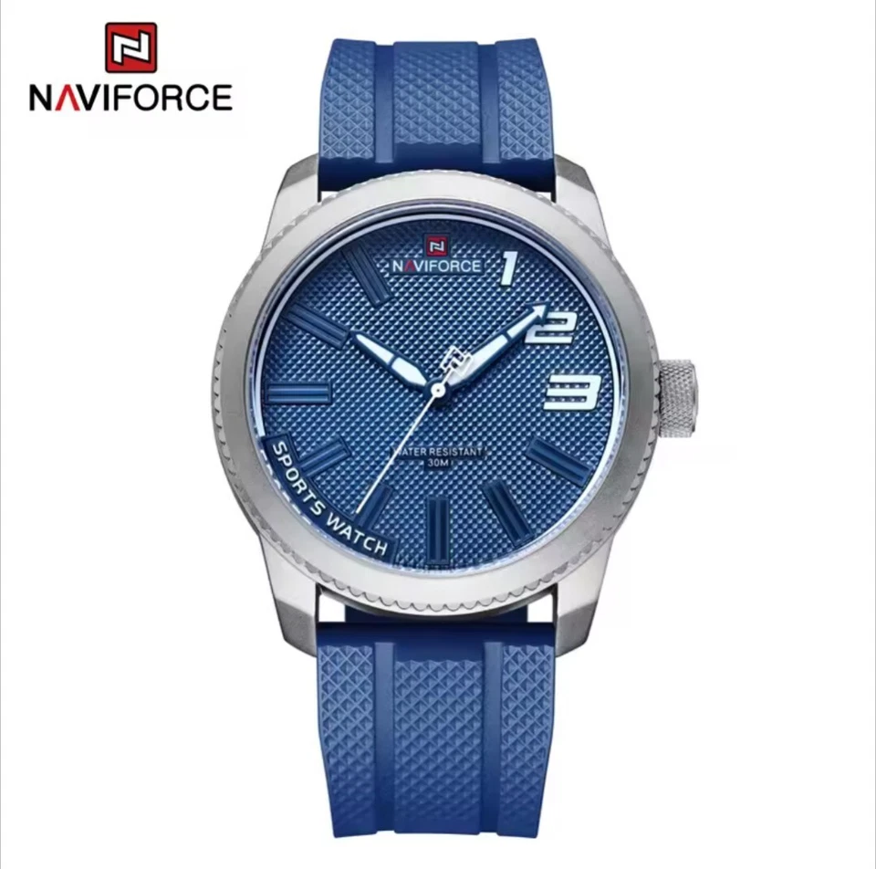 NAVIFORCE Luxury Brand Quartz Watch Men Silicone Strap Military Watches . - Image 1 of 1