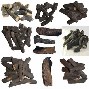 Replacement Gas Logs Living Flame Coal Fire Ceramic HD Faux Log Cast Coal Sets - Picture 1 of 91