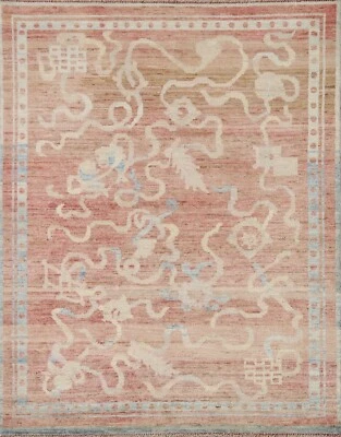 Vegetable Dye Oushak Turkish 4x5 Area Rug Hand-knotted Transitional Wool Carpet - Image 1 of 4
