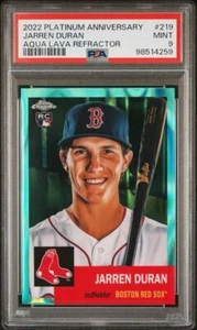 JARREN DURAN 2022 Topps Chrome Platinum Aqua Lava REFRACTOR /299 Red Sox PSA 9 - Picture 1 of 2