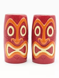 Hawaiian Germaines Luau Tiki Tribal Mug 2009 KC Hawaii 6" Tall Hand Painted PAIR - Picture 1 of 11